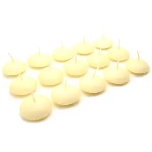 Ivory Floating Candles, Pack of 15, Unscented, Long Burning Time, Tealights Candles, Romantic Decoration Wedding Dinner Christmas