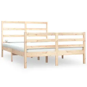 Berkfield Bed Frame Solid Wood Pine 135x190 cm 4FT6 Double