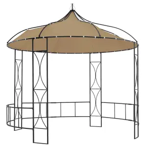 Berkfield Gazebo 300x290 cm Taupe Round