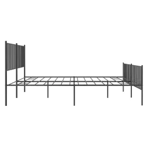 Berkfield Metal Bed Frame with Headboard and Footboard Black 200x200 cm