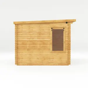 Waltons 3m x 3m Wooden 19mm Pent Roof Log Cabin Garden Summerhouse Shed 10ft x 10ft