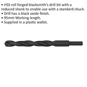 High-Quality 11.5 x 140mm HSS Roll Forged Blacksmith Drill Bit with Reduced Shank