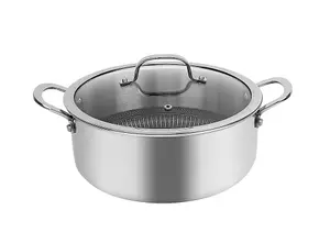 Hextec 20cm Diameter Non Stick Stainless Steel Induction Casserole Pot Kitchen Cookware