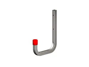 Rothley Galvanised Steel Wall-mounted J-shaped Storage hook (H)210mm (D)150mm