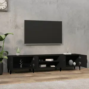 Berkfield TV Cabinet Black 180x31.5x40 cm Engineered Wood