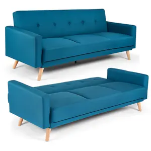 Narvik 3 Seater Click Clack Sofa Bed - Blue