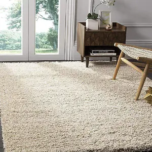 Beige Thick Shaggy Rug - California