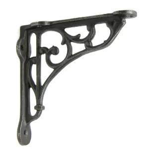 Oakcrafts - Pair of Antique Cast Iron Heritage Shelf Brackets - 125mm x 125mm