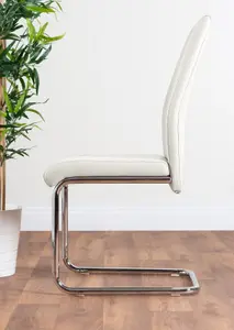 Adley Grey Concrete Effect And Black Round Dining Table with Storage Shelf and 4 White Lorenzo Chairs for Modern Sleek Dining Room