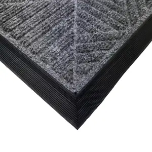 Flooring Grey Geo diamond Door mat, 90cm x 60cm