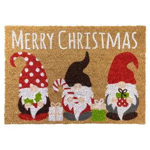 JVL Latex Christmas Coir Door Mats - 40 x 58cm - Gonks