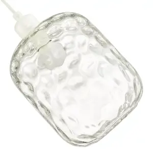 Clear Glass Pendant Lamp Shade with Crater Effect Moulded Design - 22cm x 18cm