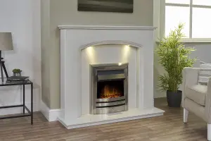 Acantha Vela Electric Fire in Brushed Steel