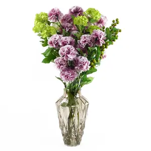 Pack of 6 x 70cm Pink Artificial Carnation Stem - 4 Flowers