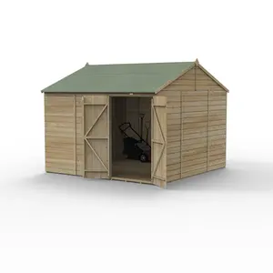 Beckwood 10x10 Reverse Apex Shed - No Windows - Double Door