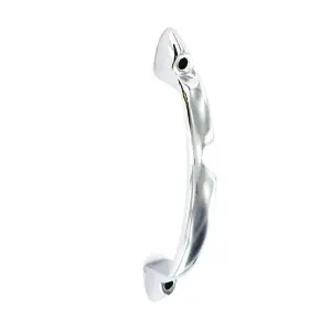 Securit Chrome D-Grip Handle (Pack of 2) Silver (95mm)