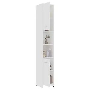 Berkfield Bathroom Cabinet White 30x30x183.5 cm Engineered Wood