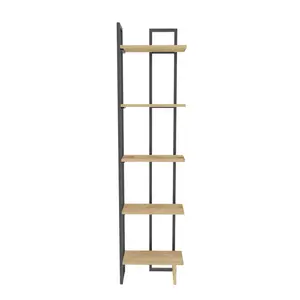 Alica 180cm H Corner Bookcase Black/Oak