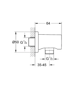 Grohe Shower Hose Outlet Elbow (27057000)