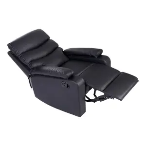 Ashby Leather Recliner Armchair Sofa Home Lounge Chair Reclining Black