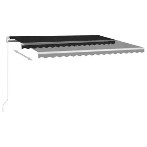 Berkfield Manual Retractable Awning with LED 400x300 cm Anthracite