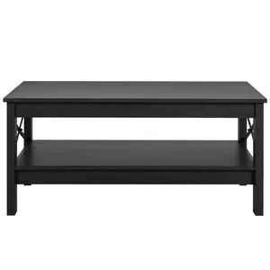 O'Kean 4 Legs Coffee Table with Storage Black / Black