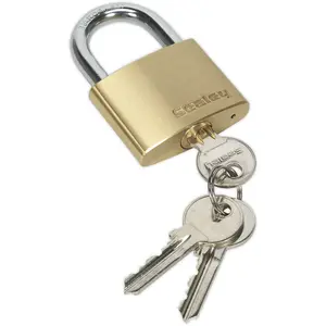 50mm Solid Brass Padlock with Hardened Steel Shackle and 3 Keys for Enhanced Security