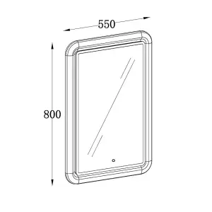 Sutton White Border LED Illuminated Bathroom Mirror (W)550mm (H)800mm