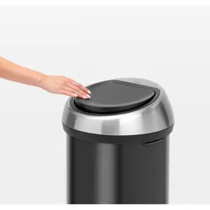 Brabantia 60 Litre Touch Bin Matt Black / Matt Steel