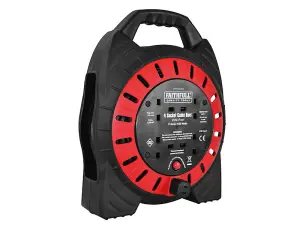 Faithfull Power Plus Semi-Enclosed Cable Reel 240V 13A 4-Socket 20m