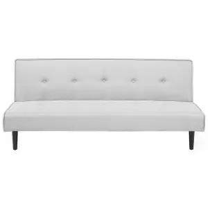 Beliani Retro Sofa Bed VISBY Light Grey