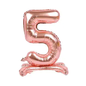 Realmax Standing Number 5 Foil Balloon Rose Gold (One Size)