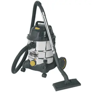 1250W Industrial Wet & Dry Vacuum Cleaner - 20L Stainless Steel Drum - 110V