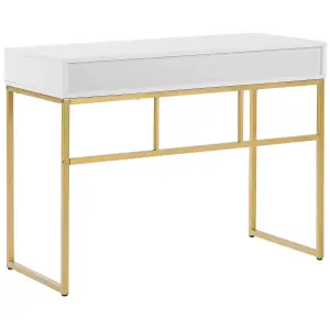 Home Office Desk with Storage White DAPHNE