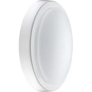 Luceco Indoor Bulkhead Light with White & Chrome Bezels, 2200LM