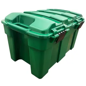 1 x 40 Litre Large Capacity Indoor Outdoor Green Garden Storage Box Strong Trunk Complete With Lid