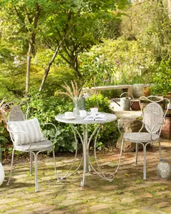 Set of 2 Garden Chairs CILENTO Metal Grey