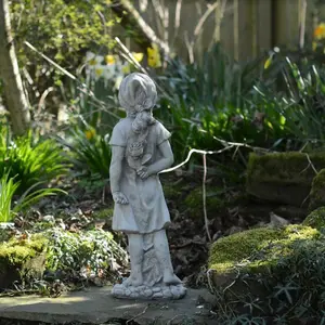 Stunning Statue of Little Girl Hiding the Rose