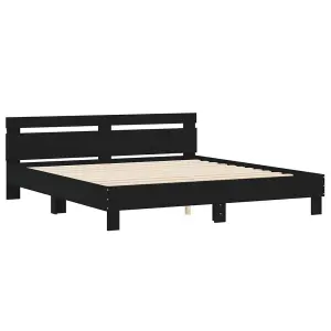 Berkfield Bed Frame with LED without Mattress Black 160x200 cm