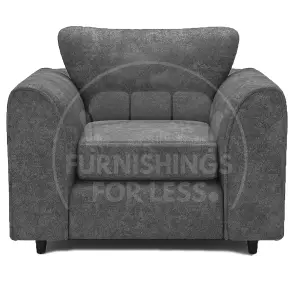 Monaco Chenille Fabric Single Seater Armchair Grey