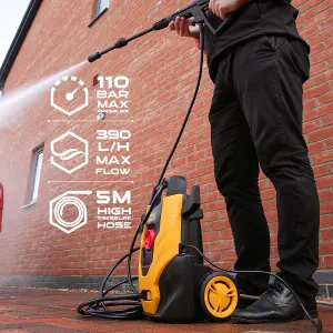 TOUGH MASTER Pressure Washer 110Bar 1400W Compact Lightweight for Patio, Car, Garden