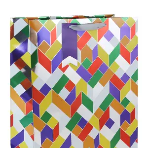 Eurowrap Generic Geometric Gift Bag (Pack of 6) Multicoloured (M)