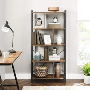 Westhought Bookcase Rustic Brown/Ink Black