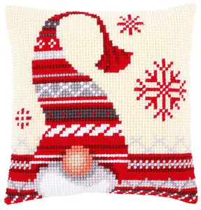 CUSHION XMAS ELF - Cross Stitch Kit: Cushion: Christmas Elf 1 - Vervaco