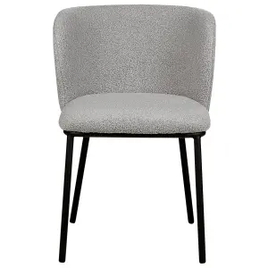 Set of 2 Dining Chairs MINA Boucle Grey