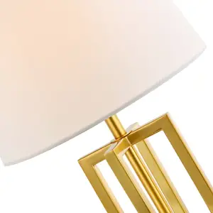 Eye Catching Brushed Gold Plated Metal Table Lamp Base with Four Pillar Design