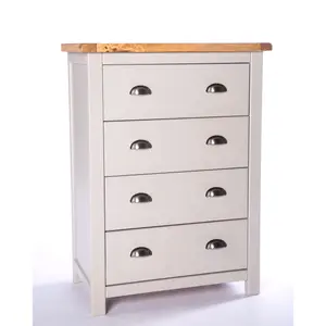 Argenta 4 Drawer Chest of Drawers Chrome Cup Handle