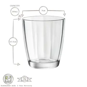 Bormioli Rocco - Pulsar Double Old Fashioned Glasses - 390ml - Clear - Pack of 6