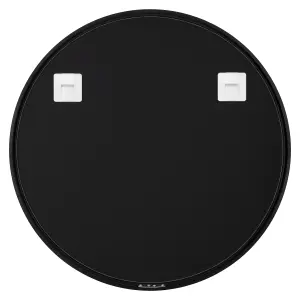 GoodHome Tisa Black Round Wall-mounted Bathroom Mirror (H)60cm (W)60cm