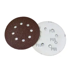 6 x Mixed Grit Hook and Loop 125mm Sanding Disc Sheets, Palm Orbital Sander Pads